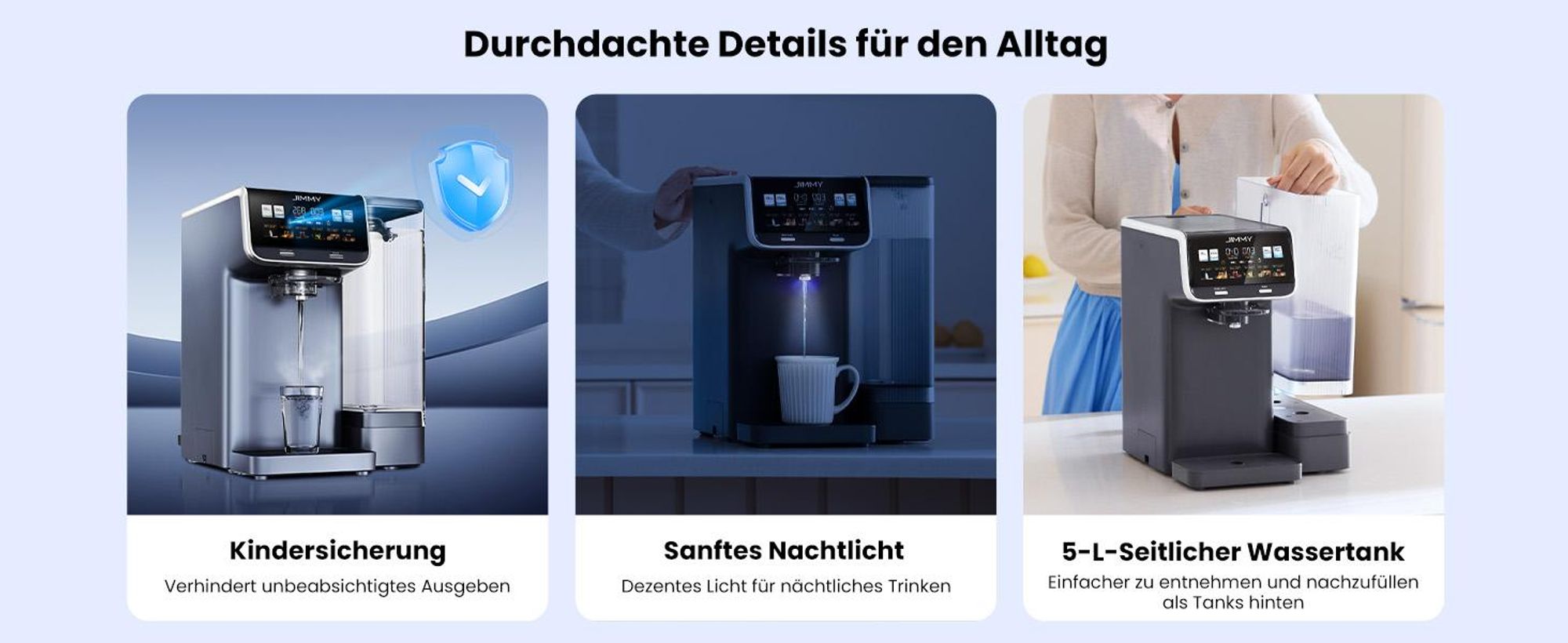 JIMMY Matrix M9 Pro: RO-Wasserfilter Umkehrosmose Tischgerät mit 3s Heißwasser, AquaLink, UV-C, Remineralisierung & PFAS Schutz