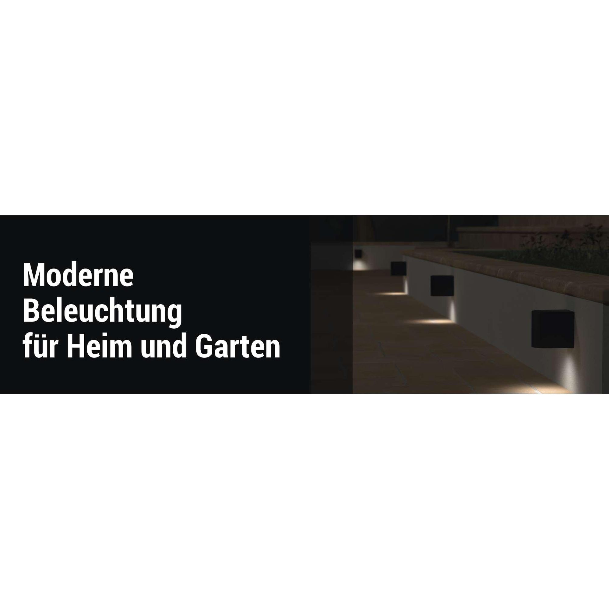 EMOS Außen-Wandleuchte OCULUS für Haus und Garten mit 1x GU10-Fassung, wasserdicht, für 1x Reflektor-Birne max. 35 W, zur Wandmontage, ZGF010P