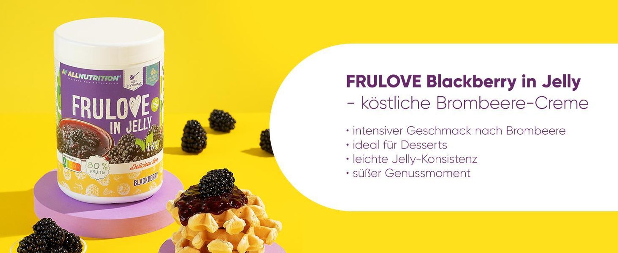 ALLNUTRITION FRULOVE In Jelly Blackberry 1000g Marmelade Früchte