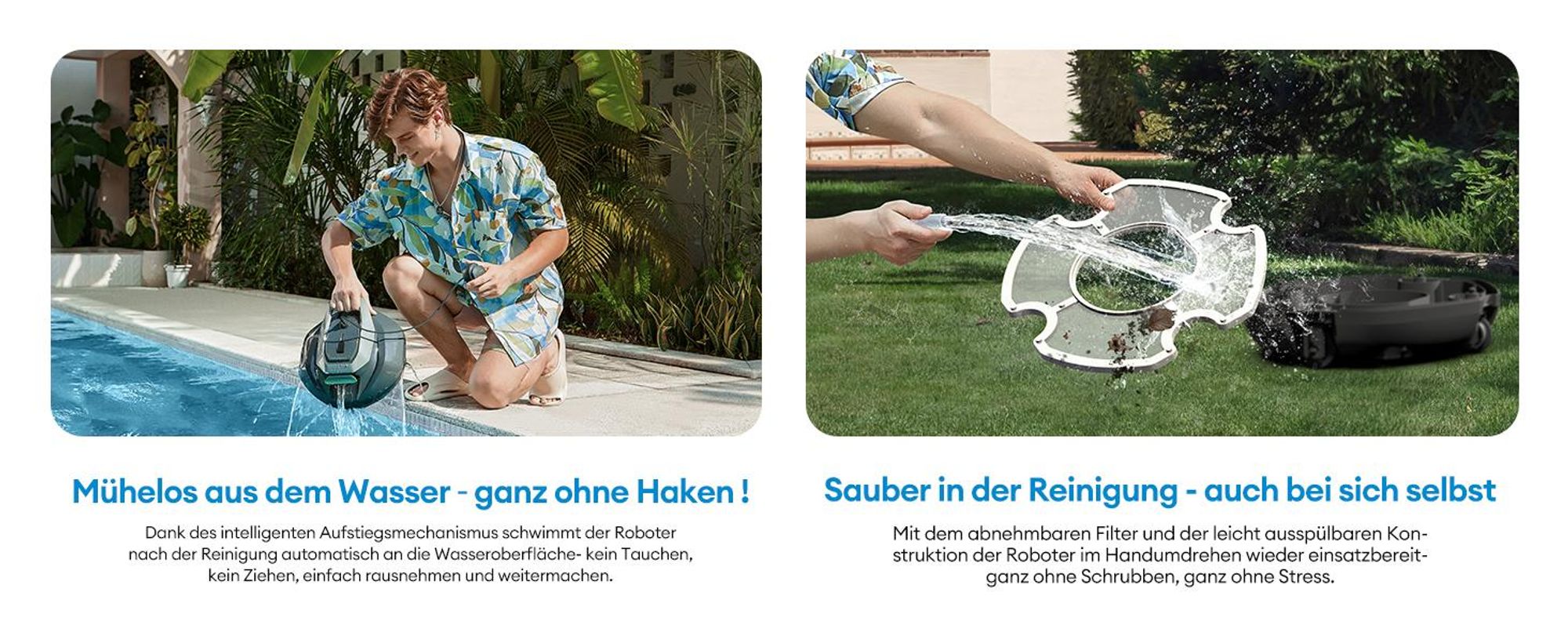 Ultenic Pooleco Poolroboter, 5200mAh, 90 Min, 3xBürstenlose Motoren，Automatische Reinigung,2.5L Behälter,Selbstparker, mit Fernbedienung und App