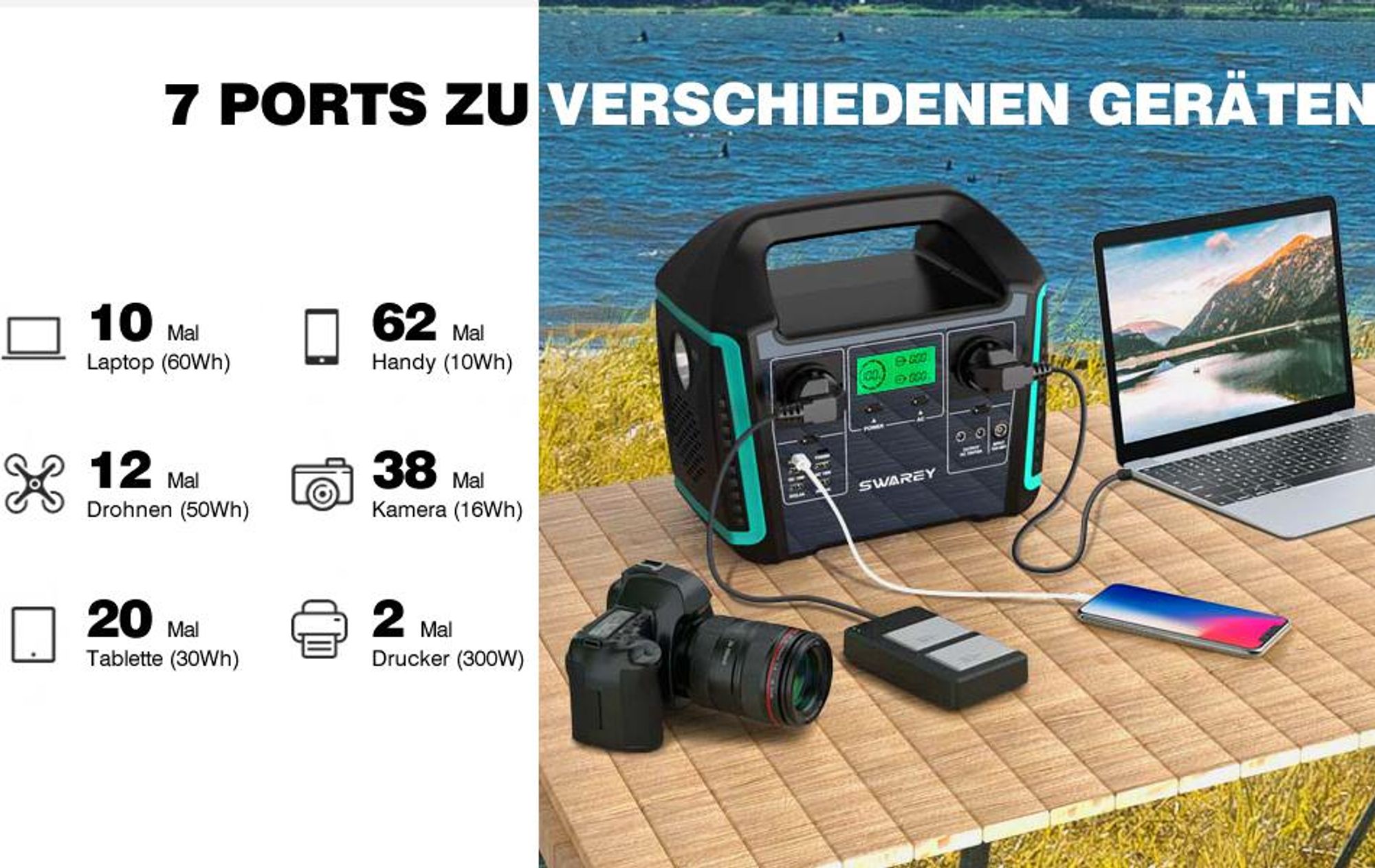 Tragbare Solarspeicher,Power Station,Solar Generator,Solargenerator,Ladegeräte,Stromerzeuger
