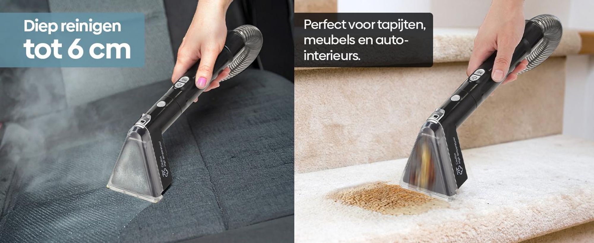 Olvy Waschsauger PRO: Stoomreiniger voor meubels, tapijtreiniger inclusief accessoires, natzuiger voor banken, matrassen, auto's en tapijten