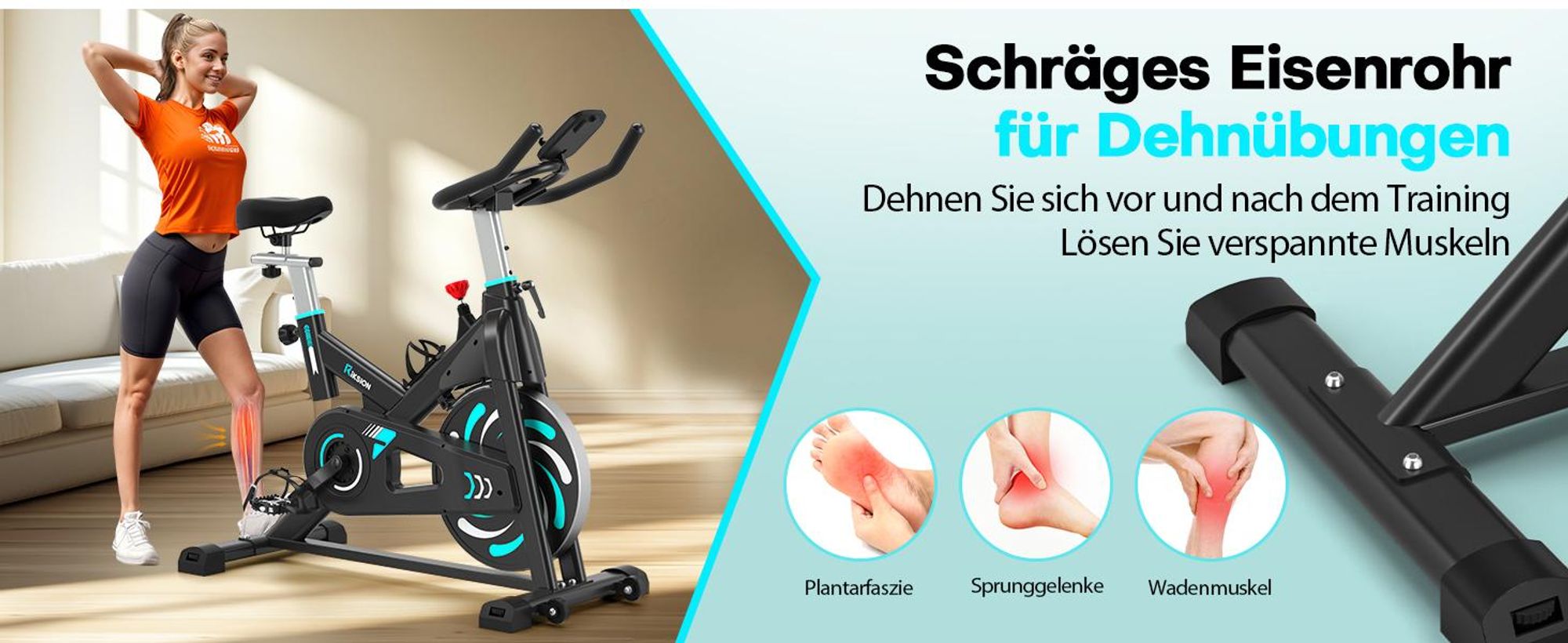 Magnetwiderstand Heimtrainer, Ultraleises Fahrrad mit LCD Display, Mehrstufig einstellbarer Widerstand, Belastbar bis 160 kg