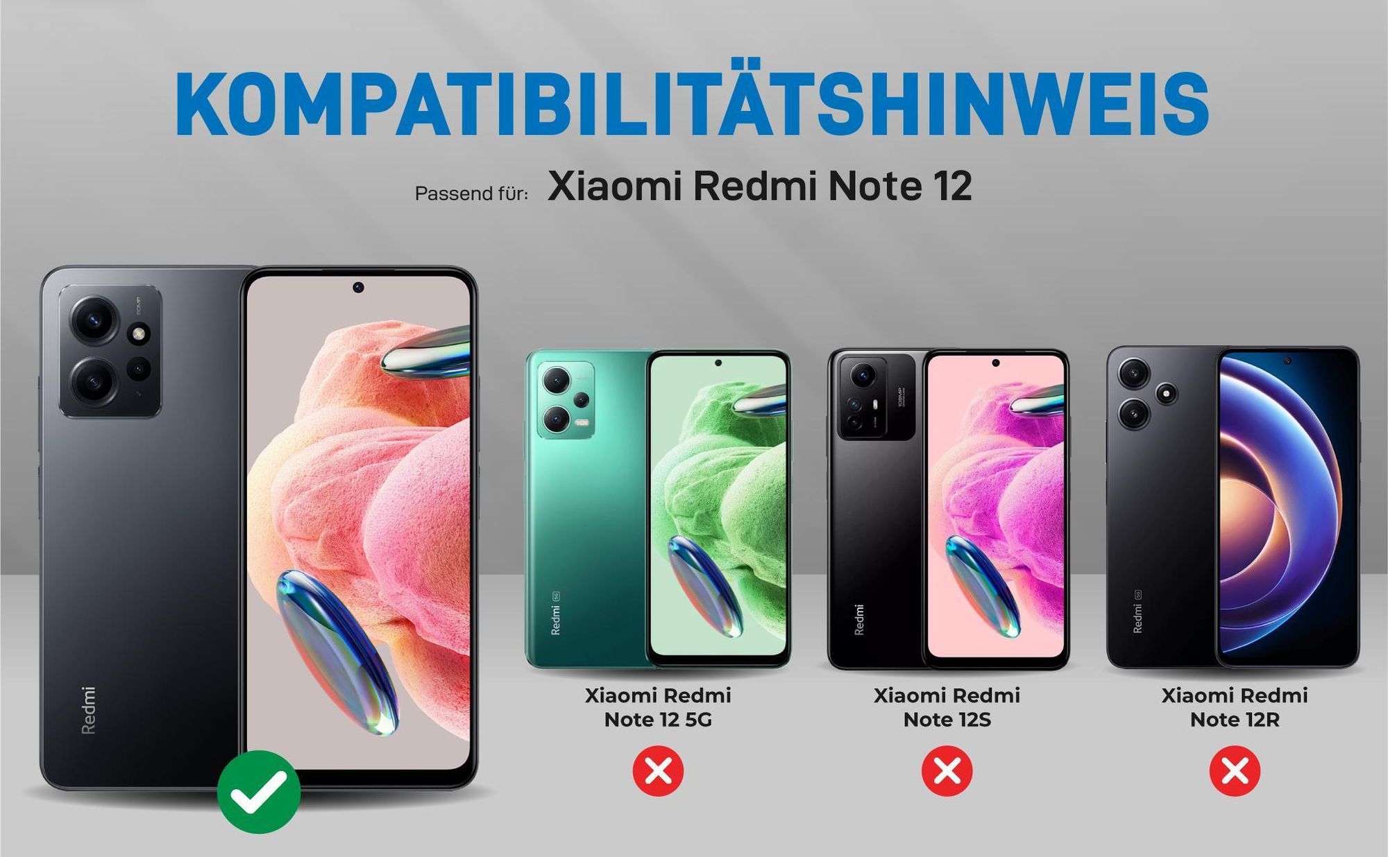 Kompatibilitätshinweise Hülle für Xiaomi Redmi Note 12
