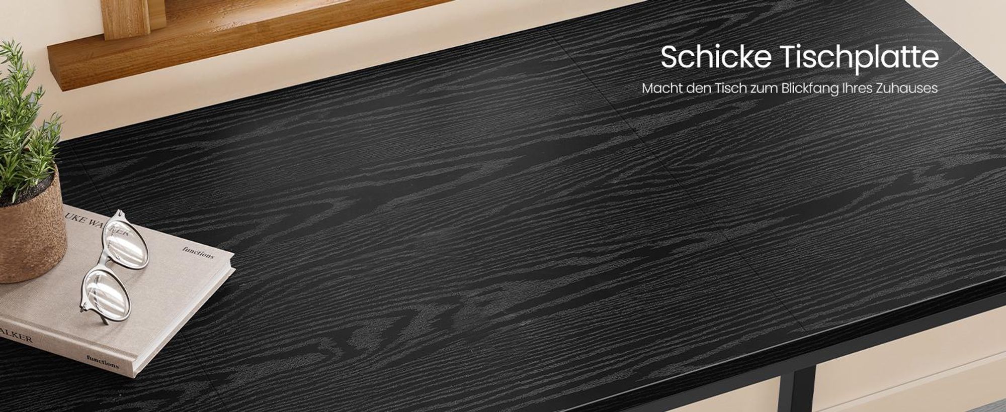 VASAGLE Tisch für Homeoffice, stabiler Computertisch, leichter Aufbau, Schwarz