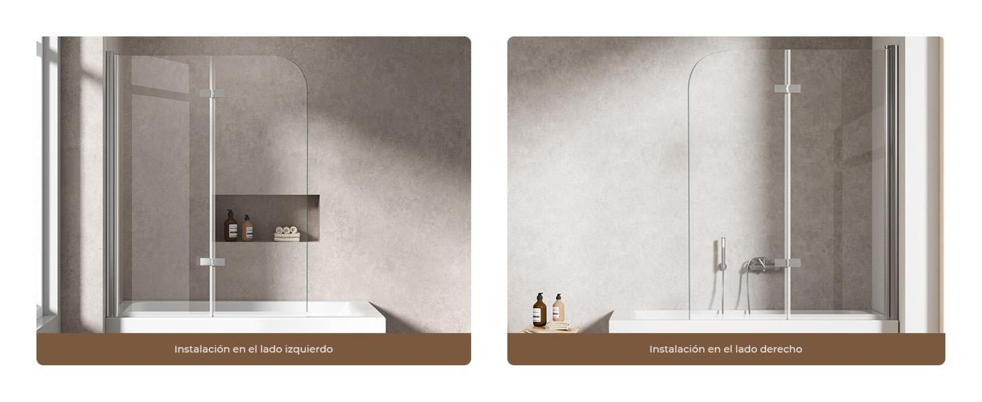 S'AFIELINA: Separador de ducha para bañera, 100 x 140 cm, panel de pared plegable de 2 piezas, cubierta para bañera fabricada con vidrio de seguridad ESG con recubrimiento NANO de 6 mm