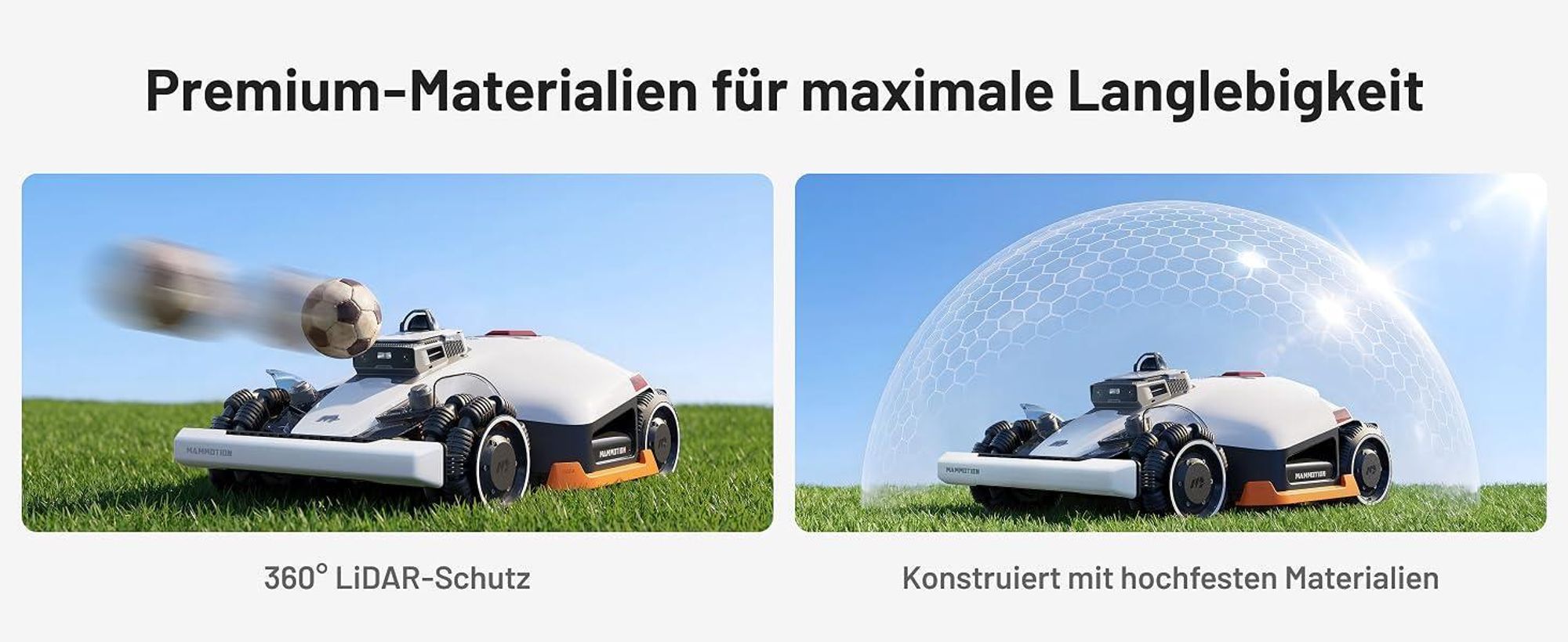 Mähroboter Mammotion LUBA 3 AWD 1500 mit Waschständer, bis 1500 m², Allradantrieb, 80% Steigung, Auto-Kartierung, 4G-Modul, APP