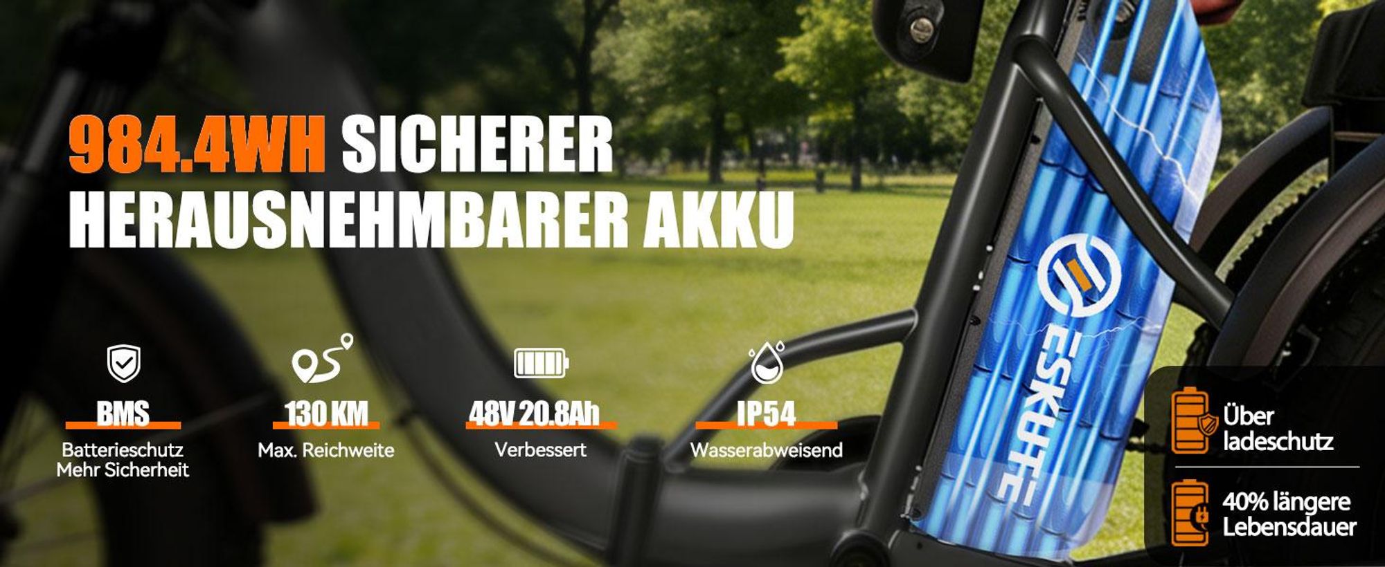 ESKUTE T302 Pro Elektrofahrrad 250W 48V 20.8Ah 20" - Schwarz
