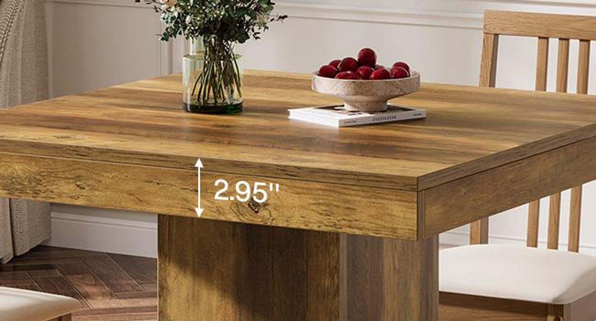 Tribesigns Esstisch küchentisch für 4 Personen, Kleiner Esszimmertisch holz, Holztisch für Esszimmer, Wohnung, Tisch 80 x 80 cm