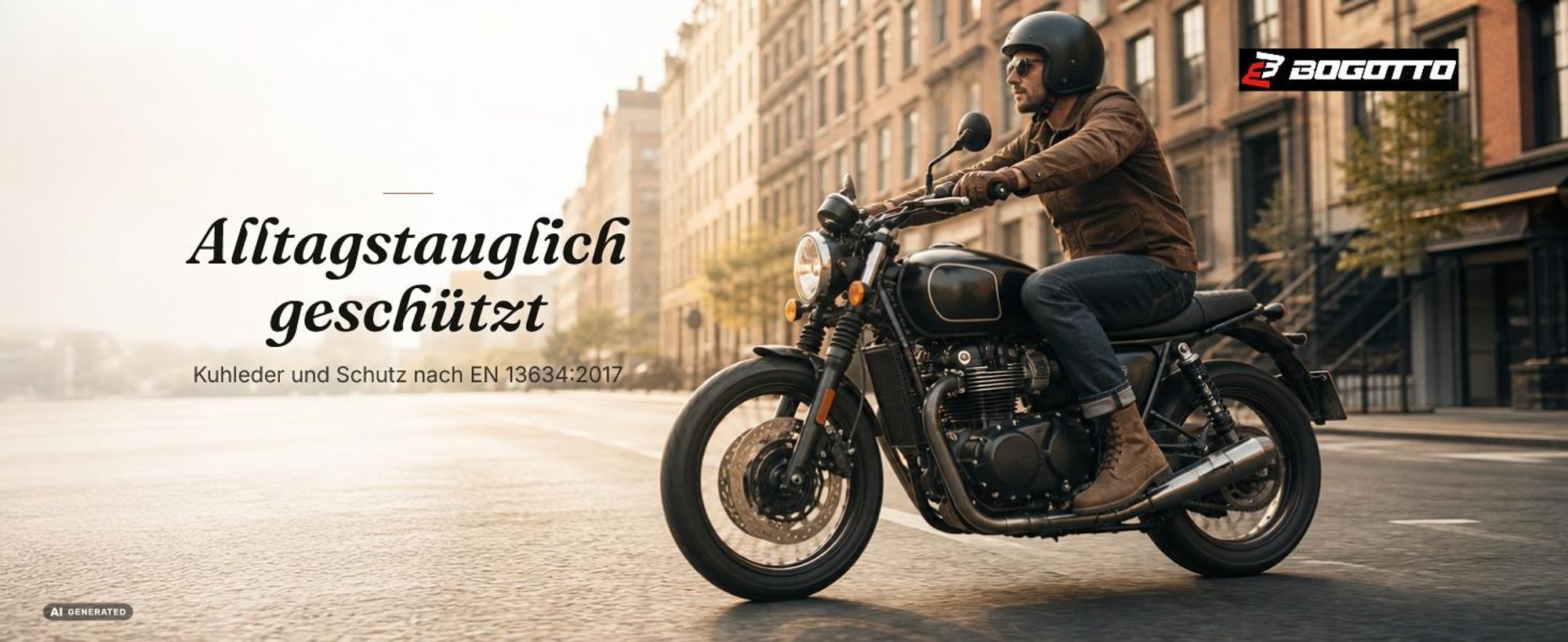 Bogotto Nashville Motorradstiefel, schwarz, 38