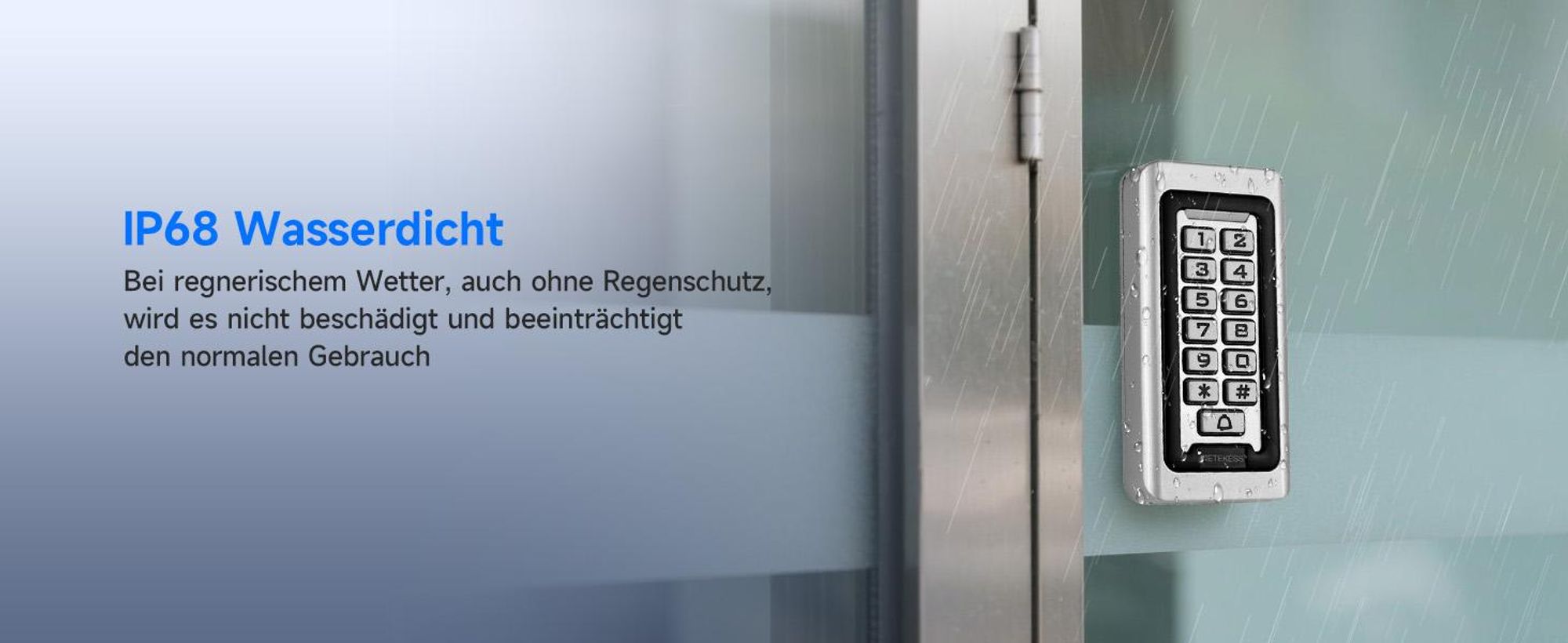 Retekess T-AC03 Codeschloss Türschloss, Codeschloss Garagentor, Wasserdichte RFID IP68, Codetaster  Garagentor, für Fabrik Warehouse Wohngebäude Bank