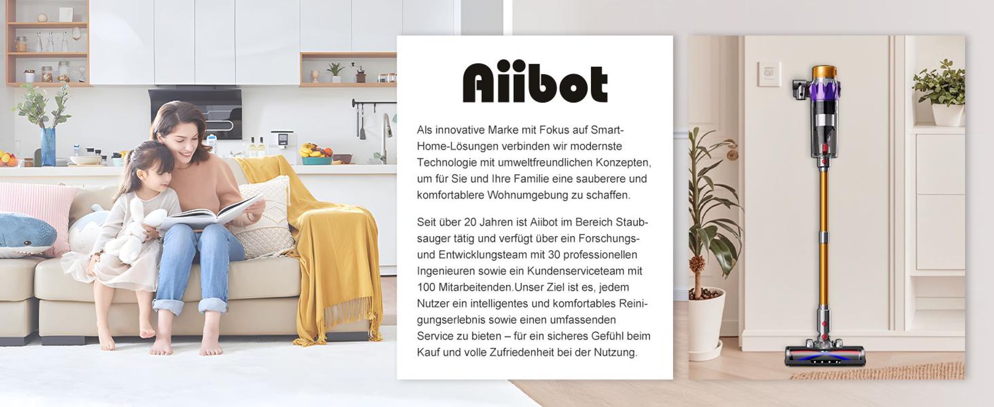 Aiibot Akku Staubsauger, 85000Pa/80Mins/750W Staubsauger Kabellos mit Smart Display , 50dB Ultraleiser Staubsauger mit Anti-Tangle-Bürste, 3 Saugmodi