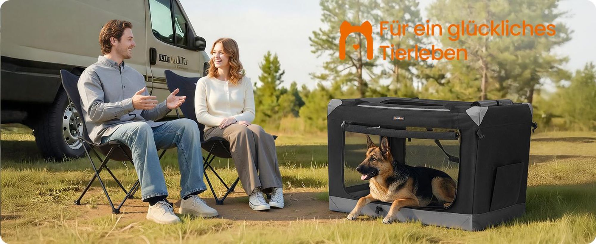 FEANDREA Hundebox faltbar, tragbar, Oxford-Gewebe, 4 Türen, mit Griffen und Seitenfach, für Reisen, 106,7 cm, schwarz-grau