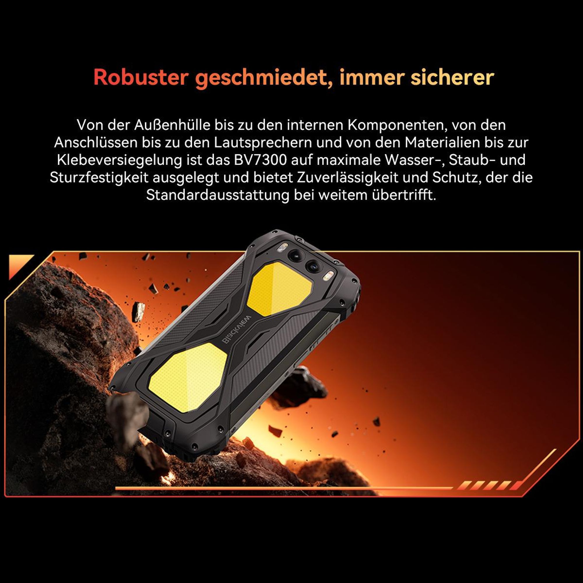 Blackview BV7300 Outdoor Handy incl W60,15000mAh/45W/7W Reverse Charging, 18GB+256GB, 6.67",50MP+32MP, Ohne Vertrag, 800LM Camping lampe, Gemini, NFC