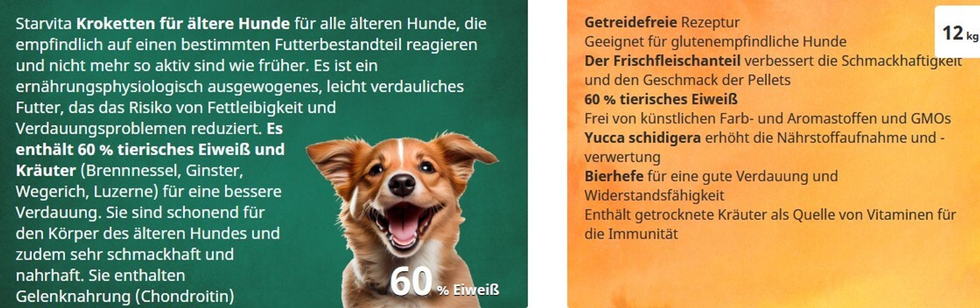 Starvita Trockenfutter für Hunde Senior 12kg