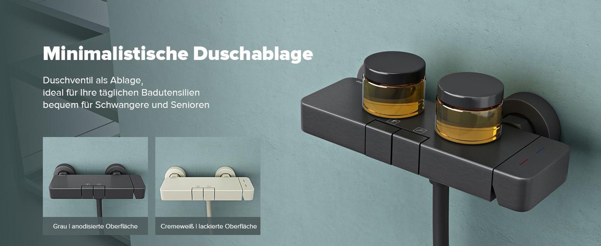doporro Duschsystem mit Duscharmatur Duschgarnitur mit Regendusche und 3 Strahlarten Duschkopf Dusche komplett Höhenverstellbar Grau Arvexa-02
