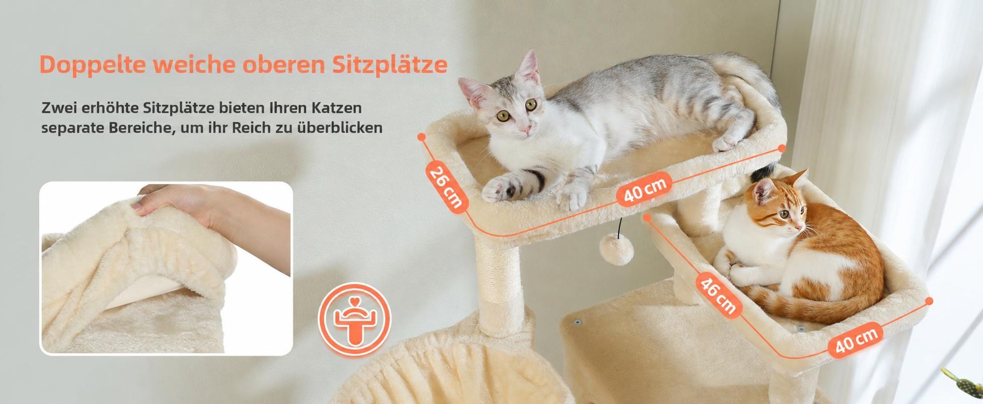 PAWZ Road großer Katzenbaum 180cm Multi-Level Katzenbaum
