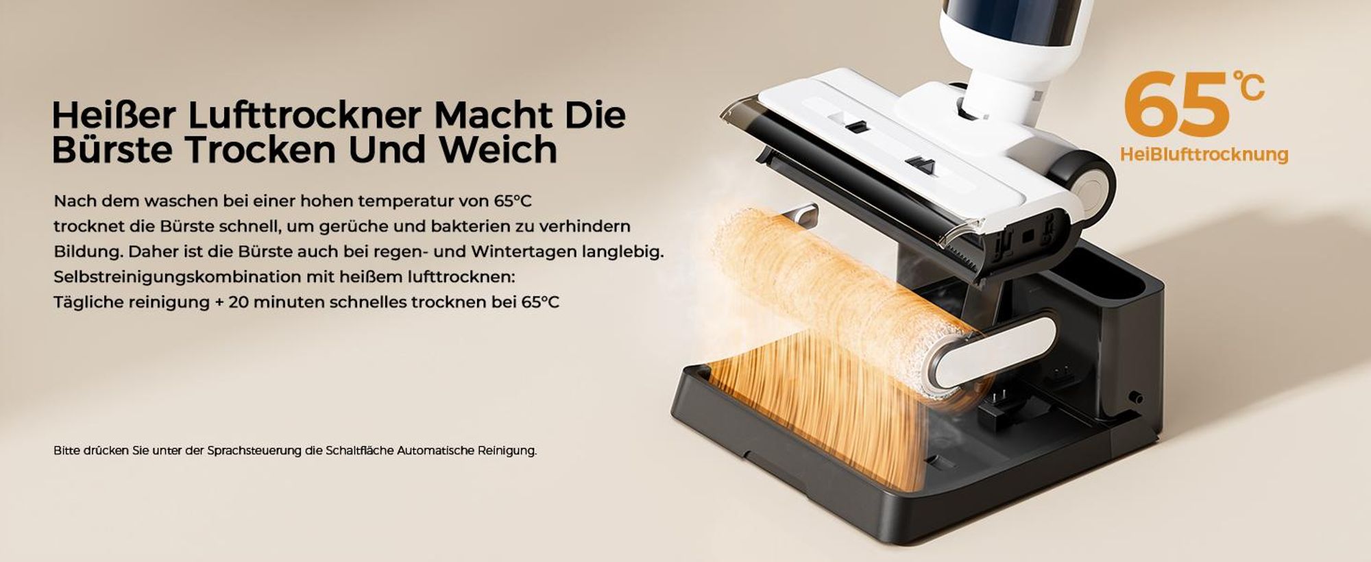 Nass-Trocken-Akkusauger 2026 Nass Trockensauger,180° Lay-Flat- Redkey W15 PRO - 65°C Flashdry,45 Min Laufzeit, 3-seitige Reinigung, 22 kPa Saugeleistu