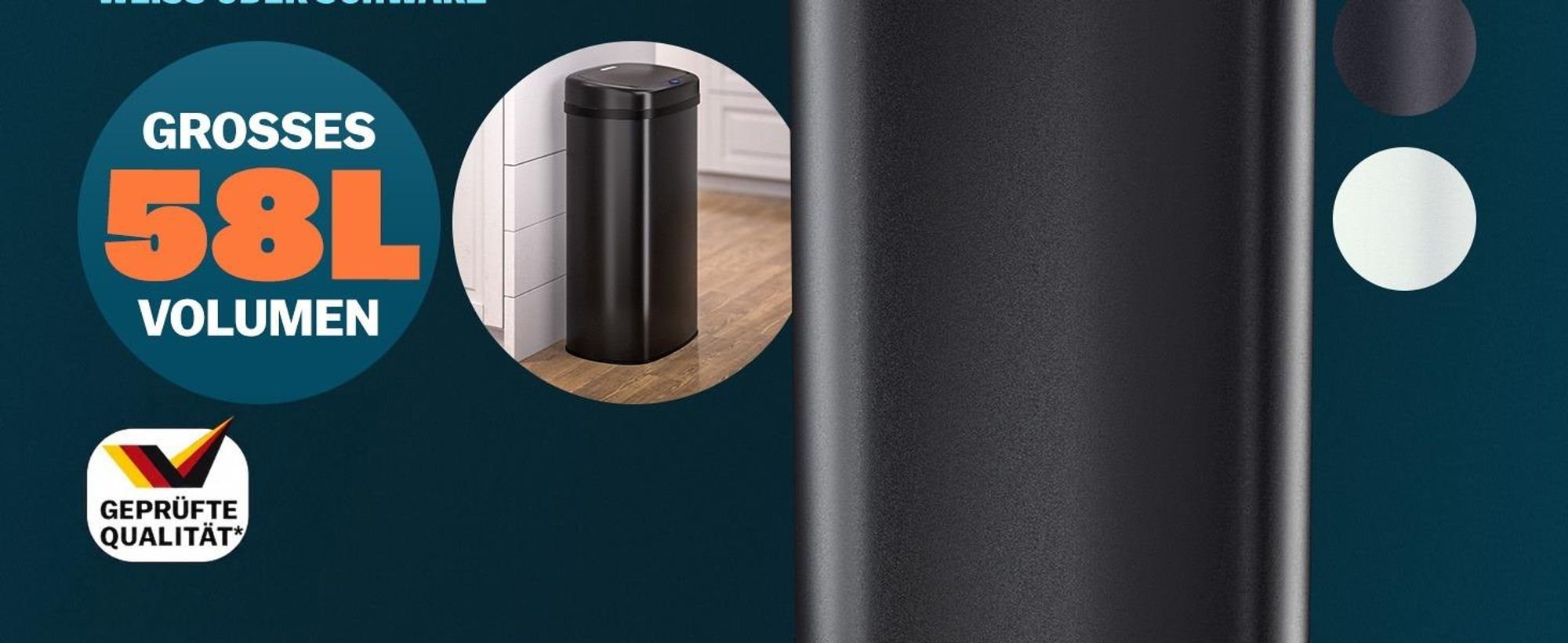 MONZANA Sensor Mülleimer Küche Schwarz