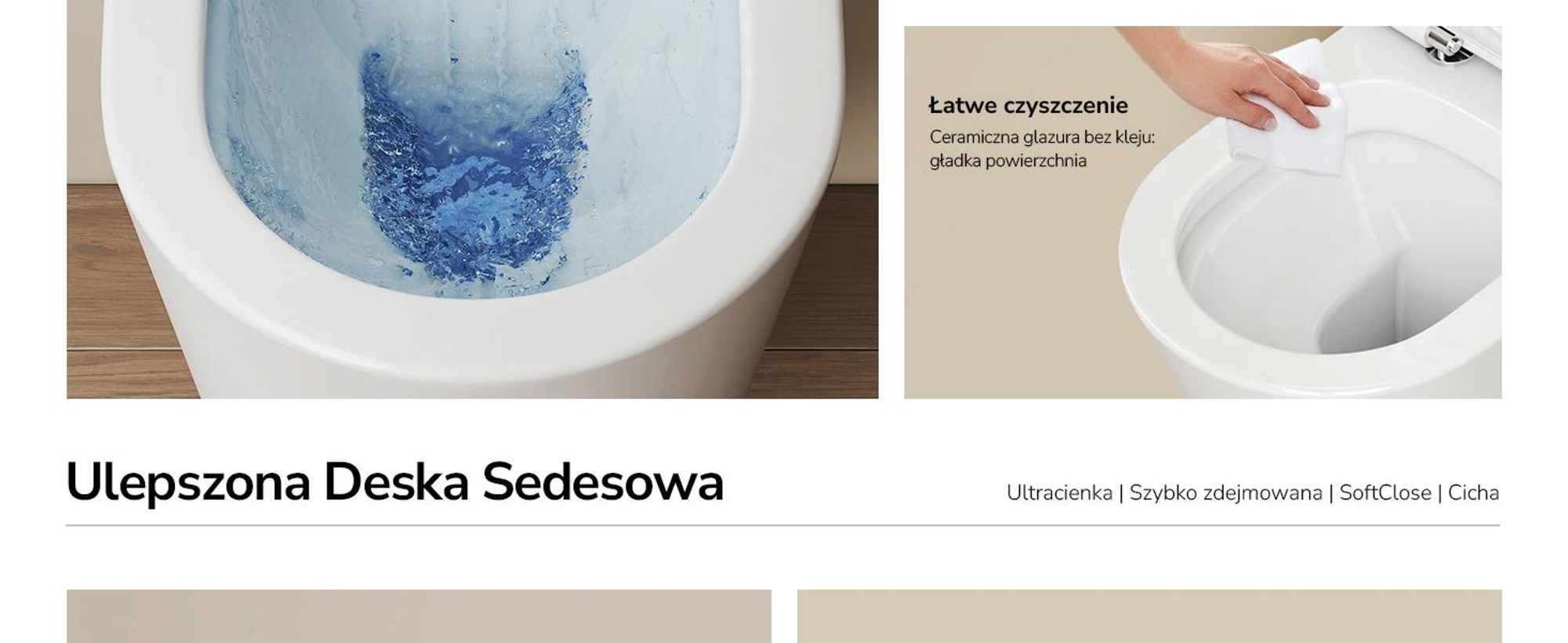 EMKE Miska WC wisząca ceramiczna, podwójny system spłukiwania, oszczędność wody, deska wolnoopadająca Soft-Close, biały połysk