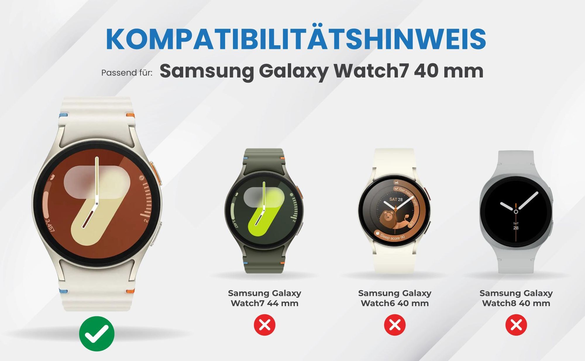 Kompatibilitätshinweise Hülle für Samsung Galaxy Watch7 40 mm