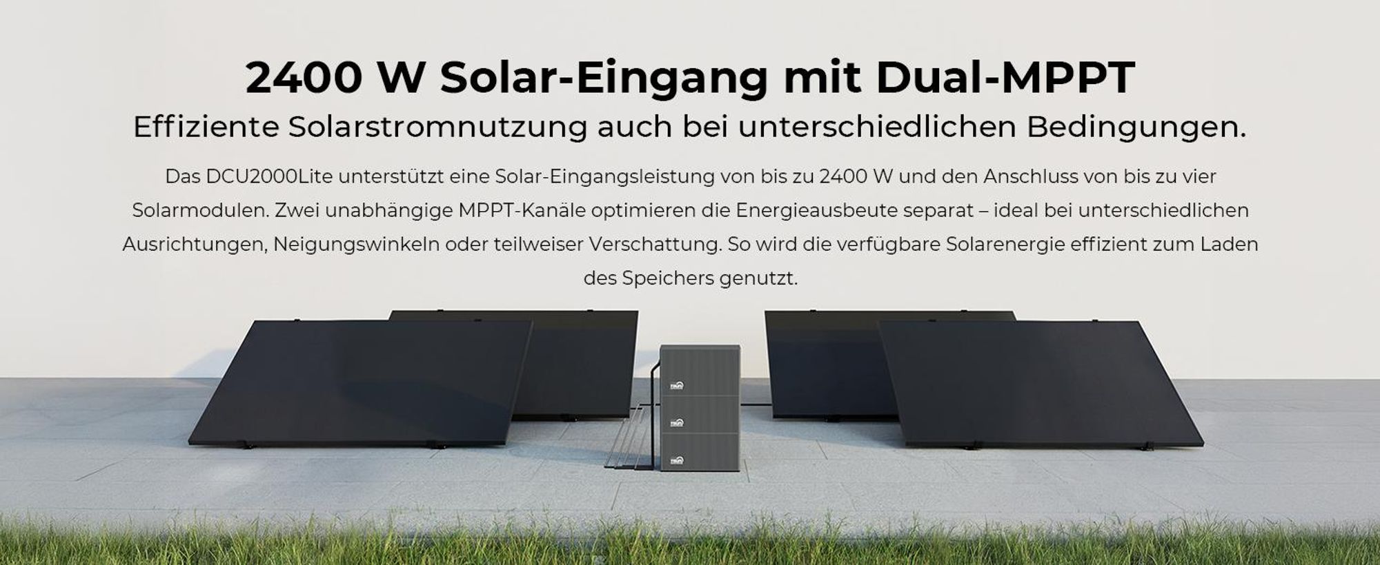 TSUN SolarCan DCU2000Lite Balkonkraftwerk Speicher, 314-Ah-Industriezellen, Maximaler PV-Eingang 2400 W, Bis zu 4 PV-Eingänge,  Duales MPPT, 0% VAT