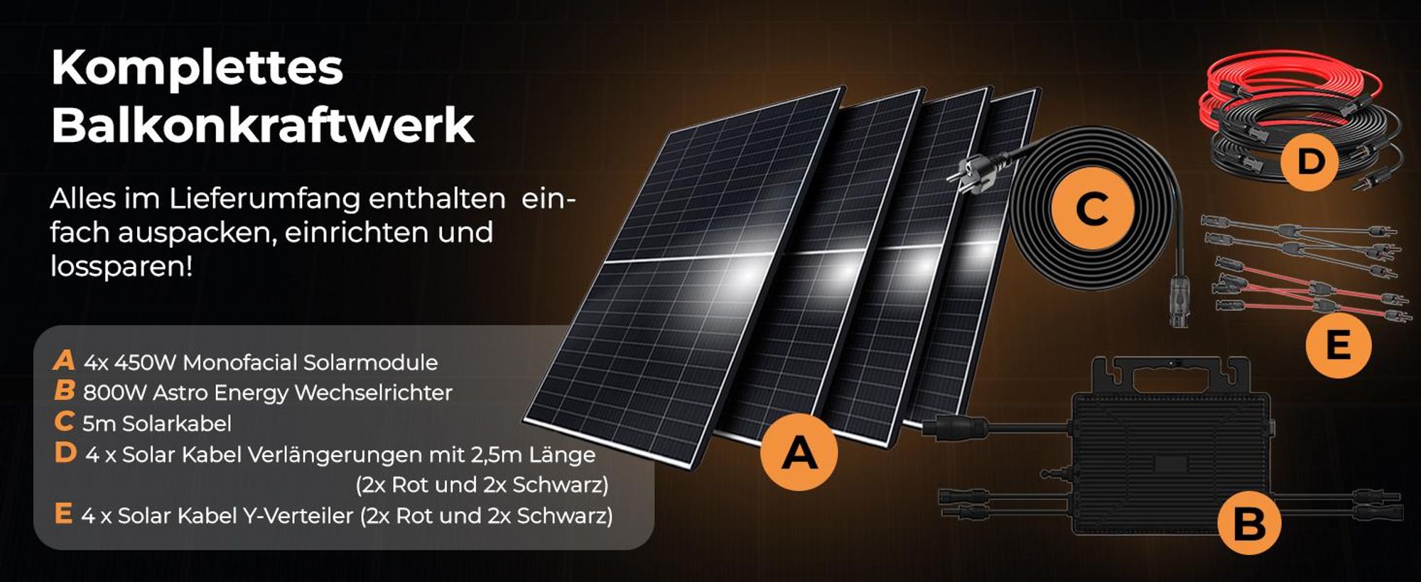 Sunniva Balkonkraftwerk 1800W Komplettsets