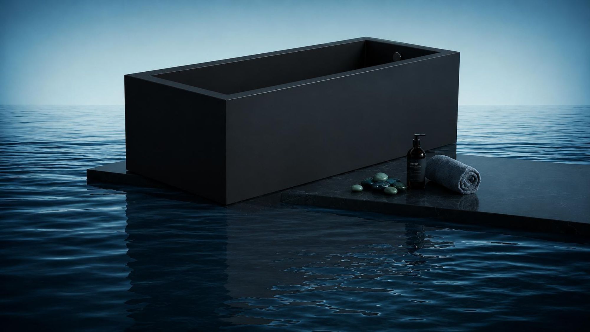 AQUA for you | Badewanne - KRONOS SQUARE - Rechteckbadewanne – 150x70 cm - Schwarz Matt - mit Verkleidung, Syphon, Füßen, Wanne Set