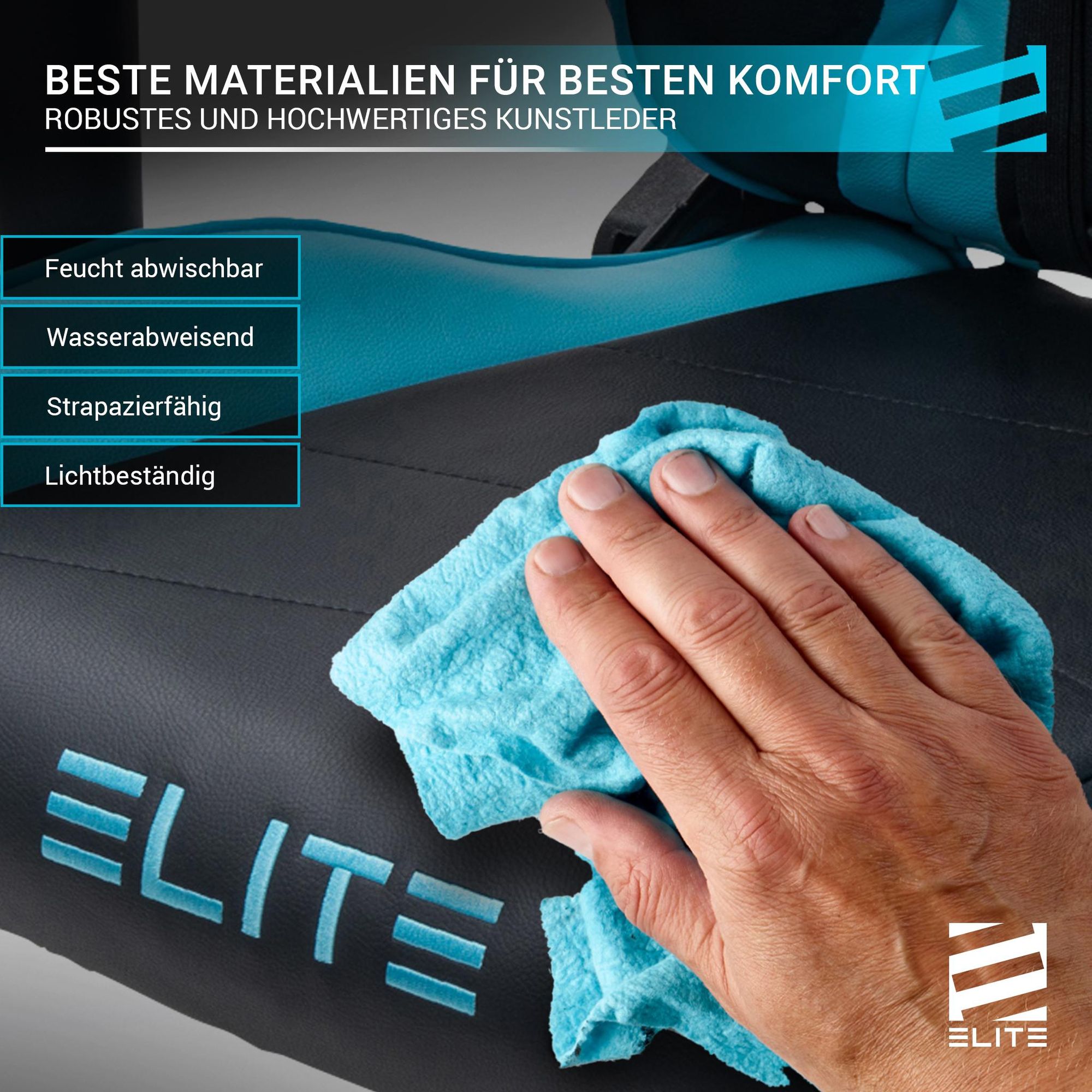 Elite Gaming Stuhl | Ergonomischer Bürostuhl - Schreibtischstuhl - PC Gamer Racing Stuhl - Gaming-Stuhl - Gamer Sessel - Kopfstütze (Schwarz/Weiß)