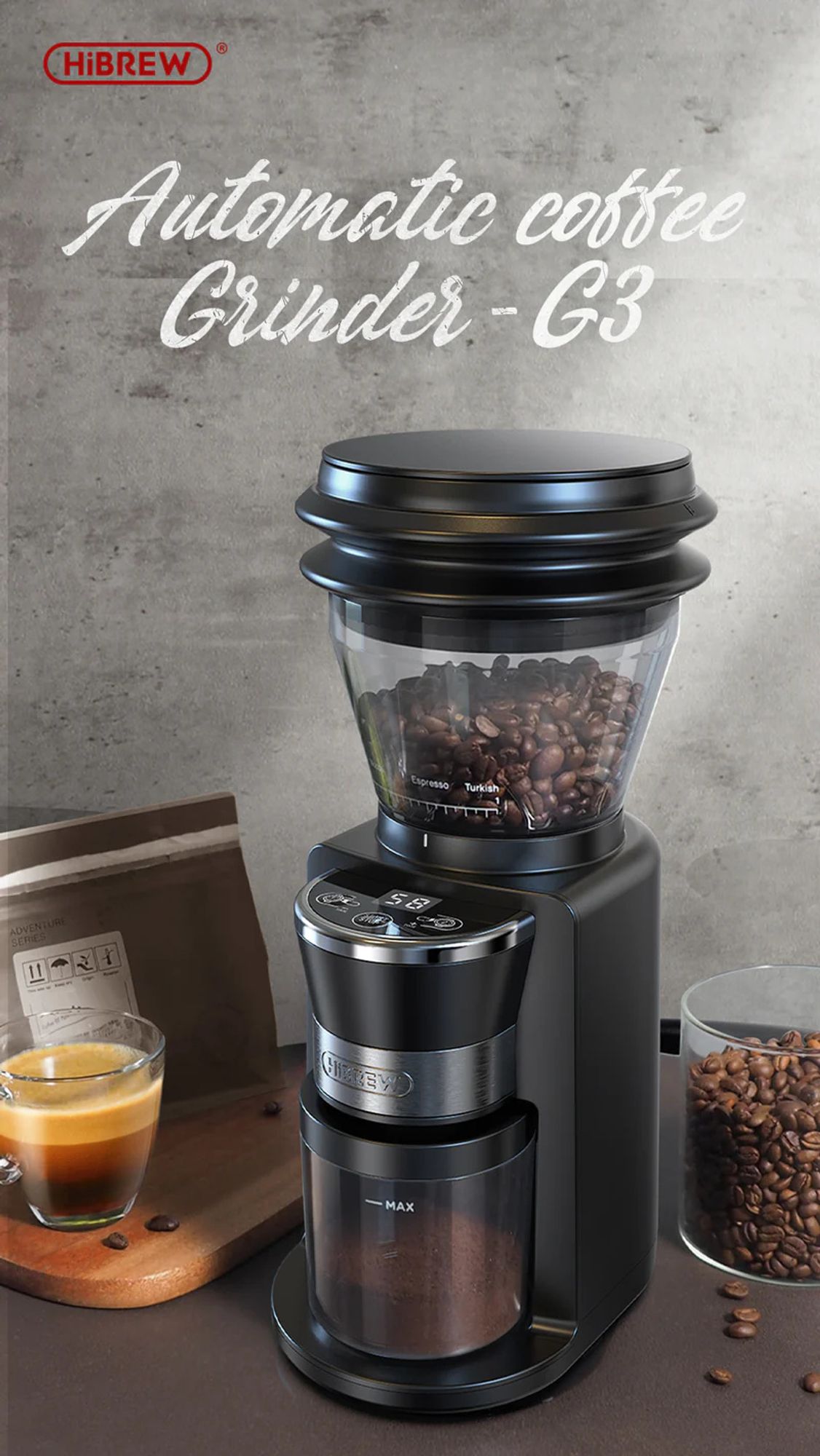 HiBREW G3 Elektrische Kaffeemühle