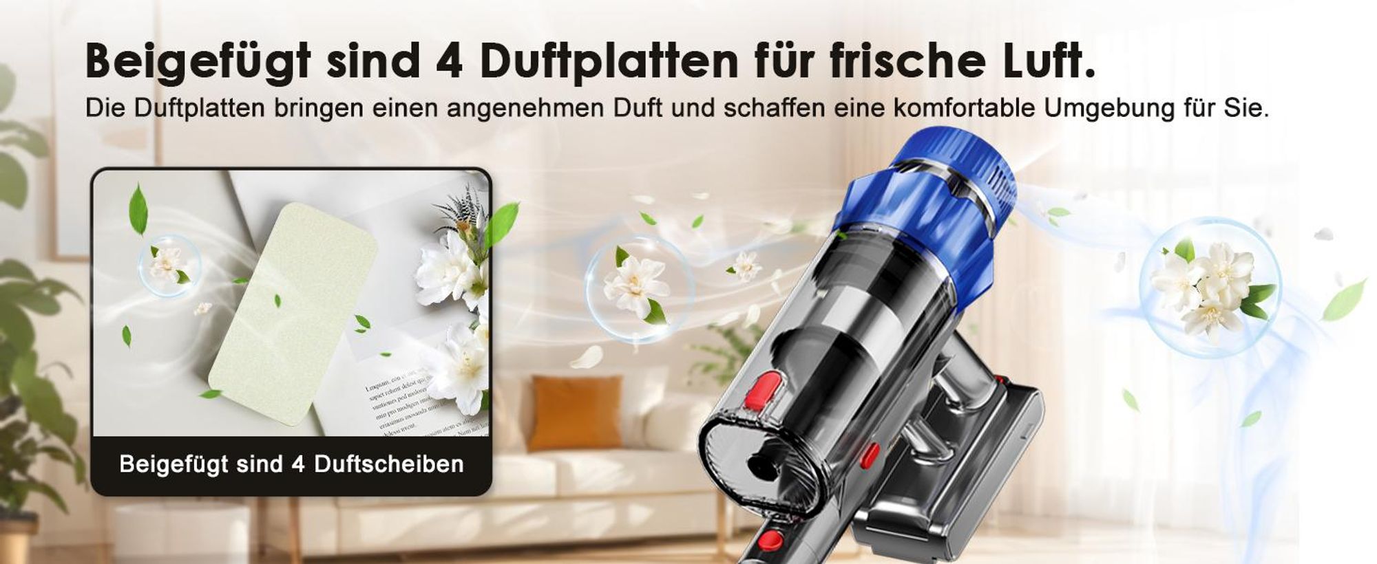 Aiibot Akku Staubsauger, 85000Pa/80Mins/750W Staubsauger Kabellos mit Smart Display , 50dB Ultraleiser Staubsauger mit Anti-Tangle-Bürste, 3 Saugmodi
