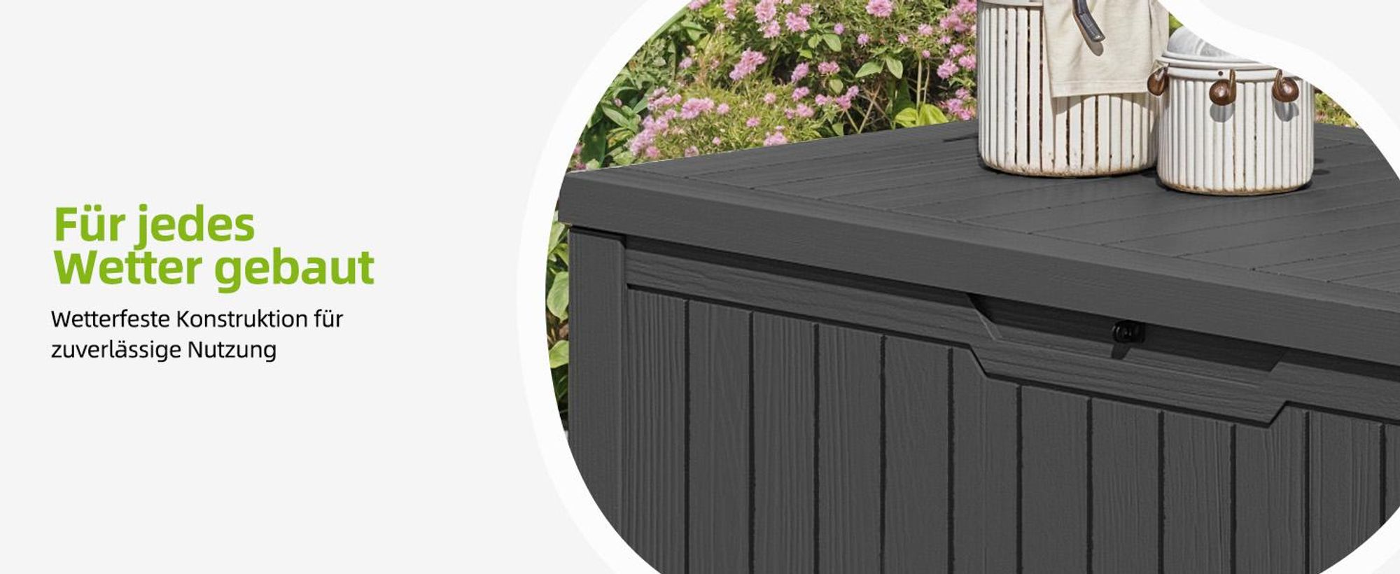 Gartenbox Außenspeicherbox, 450 L Aufbewahrungsbox mit Gasdruckfeder Deckel, Kissenbox Sitzbank Wetterfest, Dunkelgrau