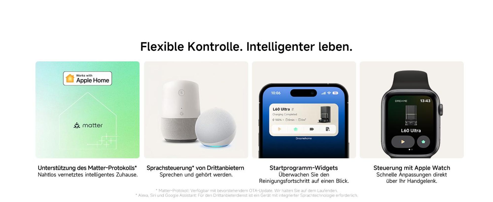 Dreame L60 Ultra Saugroboter mit Wischfunktion,35KPa Saugkraft,KI-3D-ToF-Vision,100°C Selbstreinigung,Doppelflexarme,ausziehbare Seitenbürste,Autolift