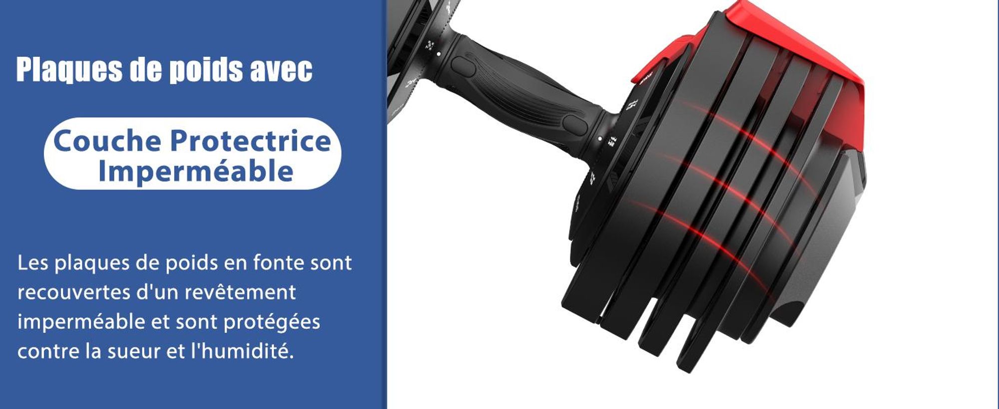 DH FitLife Haltères Réglables 3 à 24 KG, Ensemble 12 en 1 pour Musculation, Poids Variables et Compacts, 1 pièce