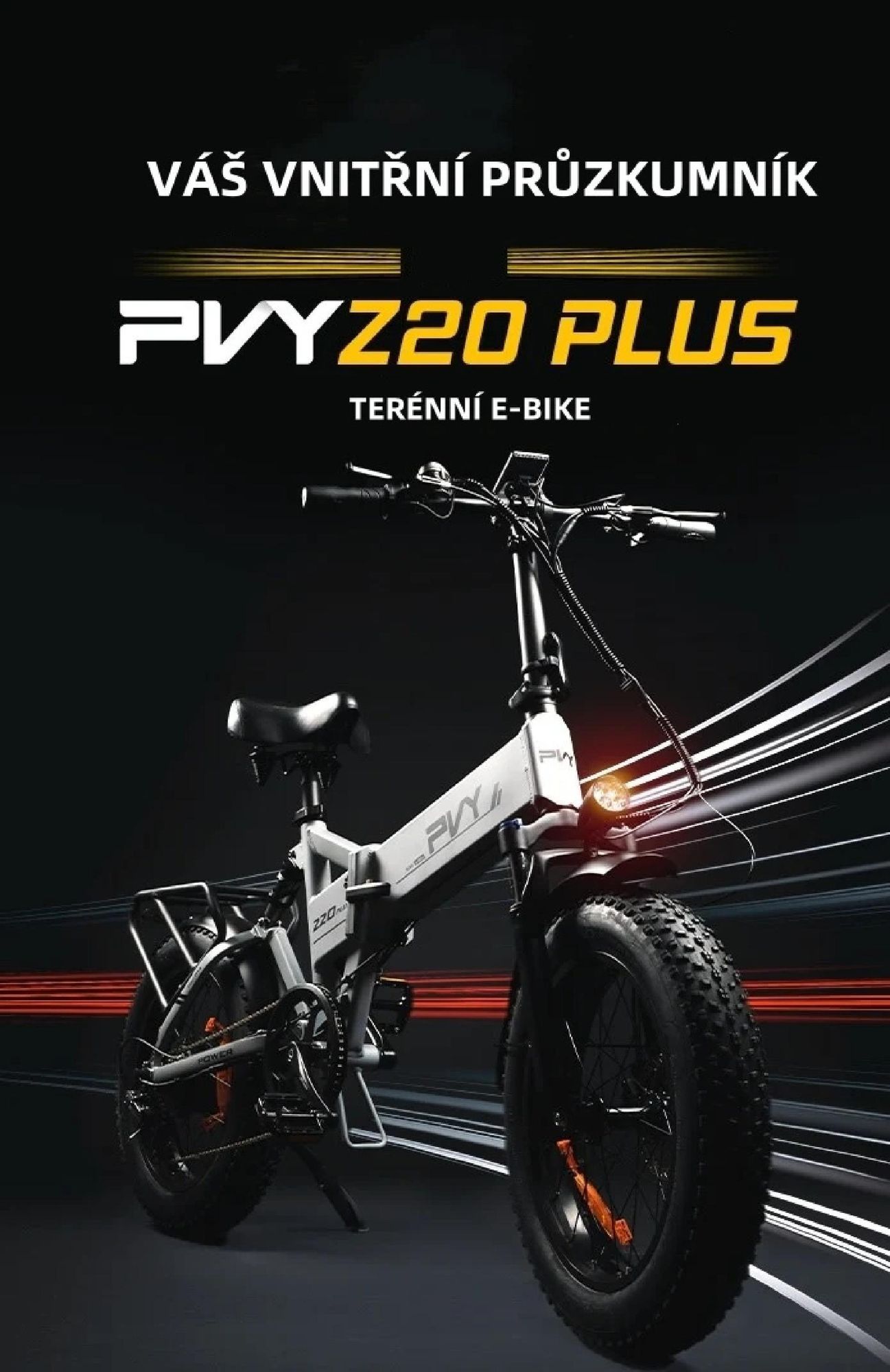 Elektrokolo PVY Z20 Plus 1000 - 250W motor 48V16.5AH baterie 120KM dojezd hydraulické kotoučové brzdy - šedá