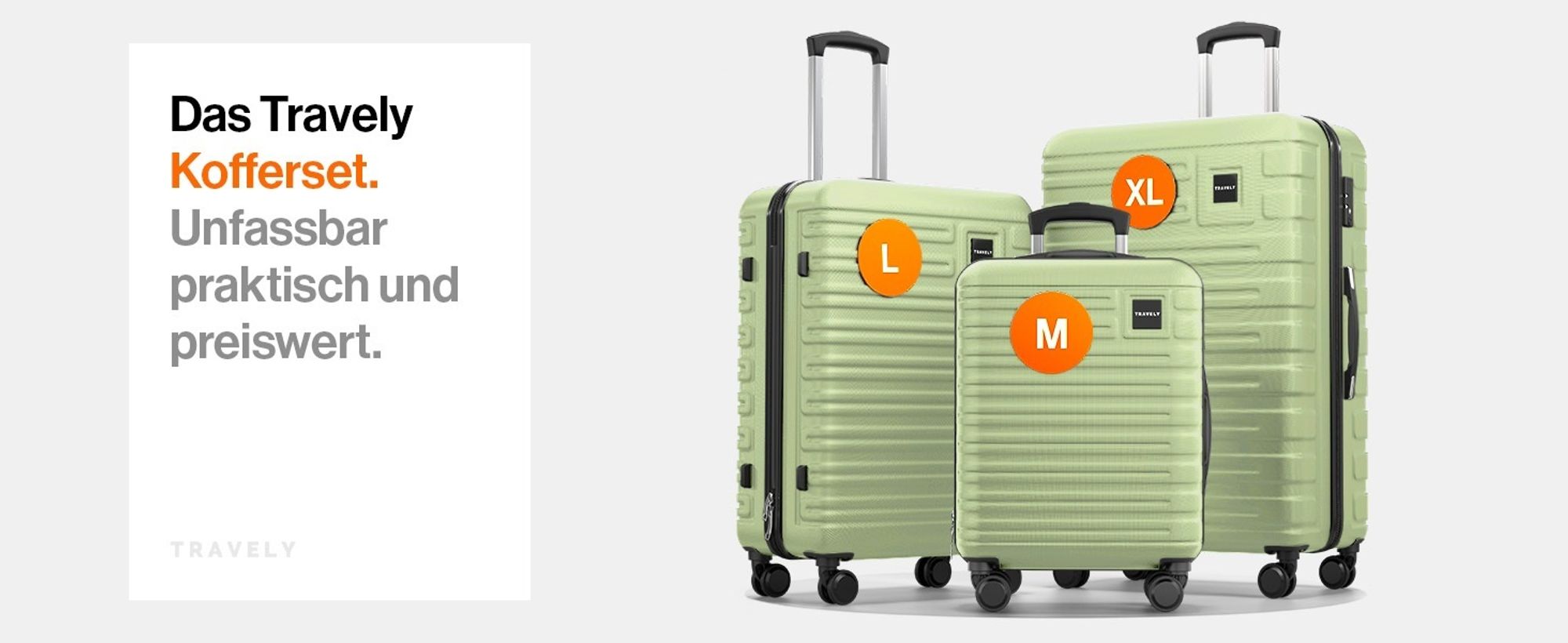Travely Polycarbonat Koffer Groß 67cm L - 60L Innenvolumen - sehr robuster Hartschalen Koffer mit sanften Rollen & TSA Schloss, Reisekoffer, Koffer & Trolleys, Reisekoffer mit Rollen