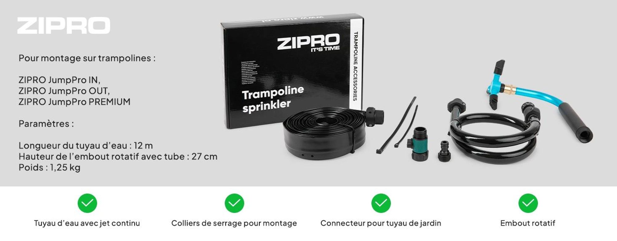 Kit d'arrosage Zipro 2 en 1 pour trampolines