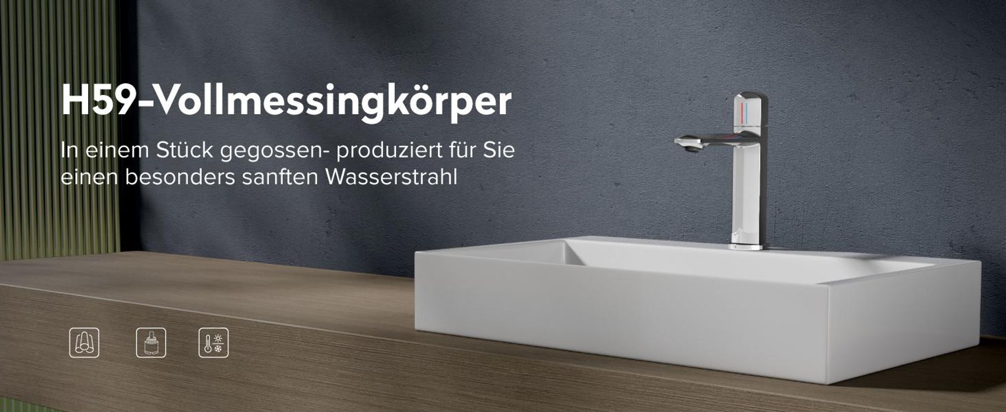 doporro Wasserhahn Bad Waschtischarmatur mit Auslaufhöhe 131mm Vollmessing-Körper Mischbatterie für Waschbecken Armaturen Badarmatur Silber 1190