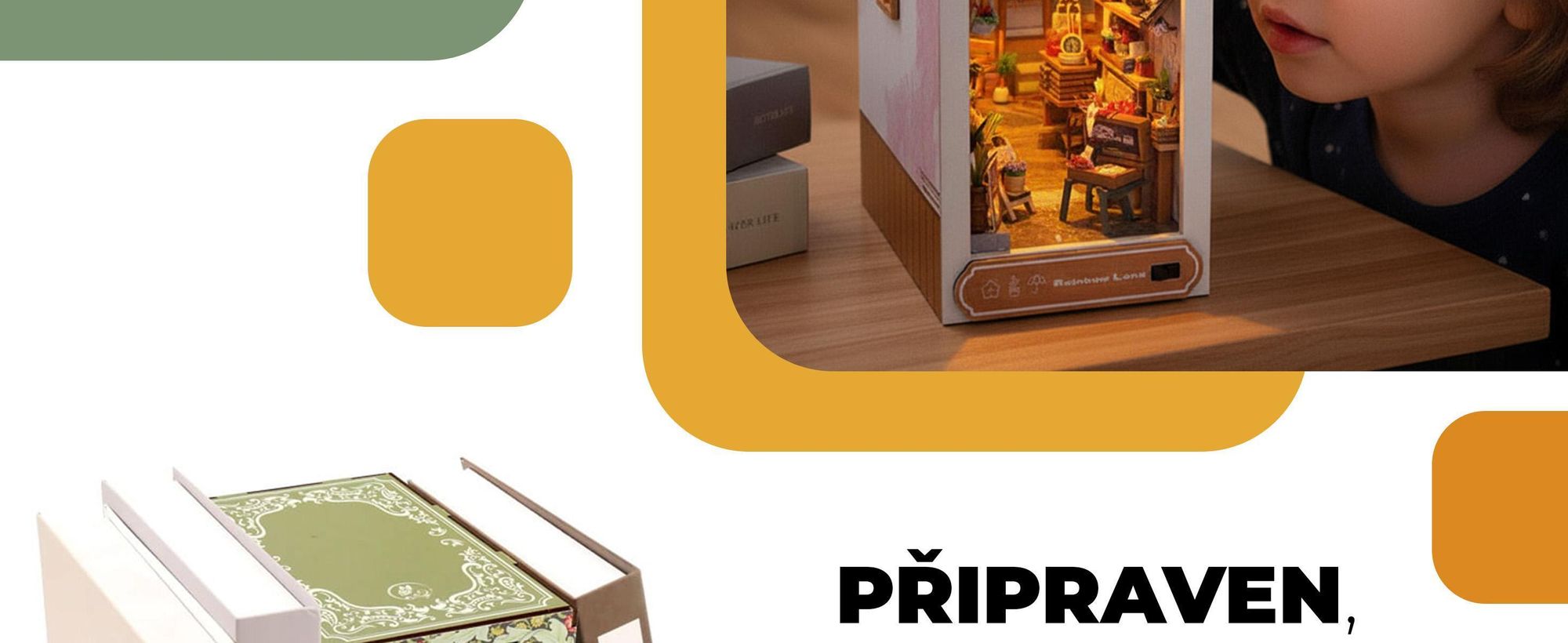 Habarri, DIY Book Nook, Puzzle 3D, 3d puzzle, Miniaturní Dům, dekorace skříňky