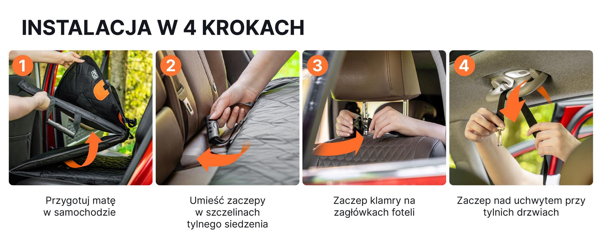 RAGI mata samochodowa dla psa z usztywnieniem 127×62 cm – pokrowiec na tylne siedzenie lub do bagażnika, z pasem, siatką, kieszeniami i zamkami