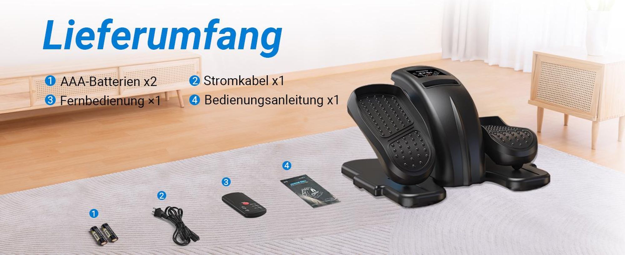 aktivshop Crosstrainer Mini für zuhause bis 100 kg, Magnet-Bremssystem