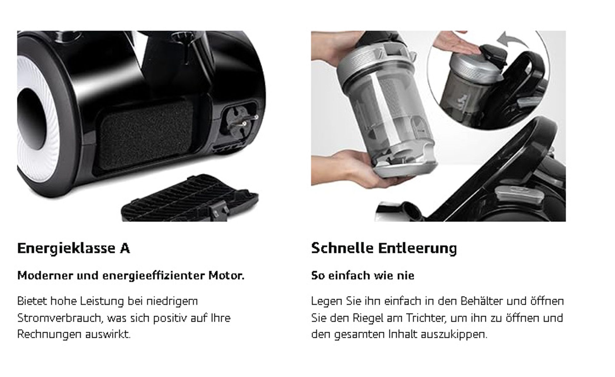 Staubsauger Zyklonsauger mit HEPA-Filtern beutellos