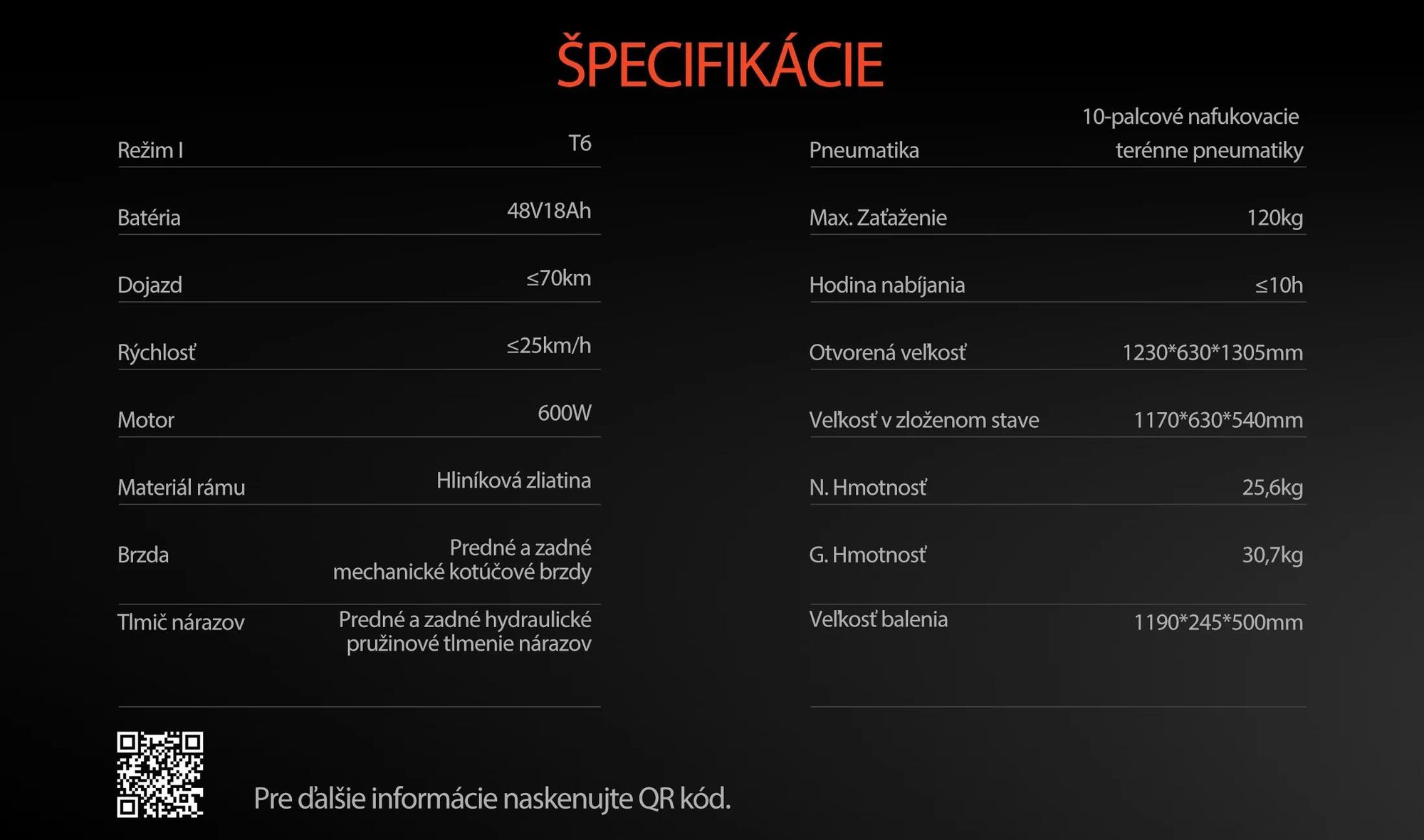JOYOR T6 Skladateľný Elektrický Kolobežka - 600W Motor 48V18AH Batéria 10-palcové Pneumatiky Kotúčovými Brzdami - Čierna