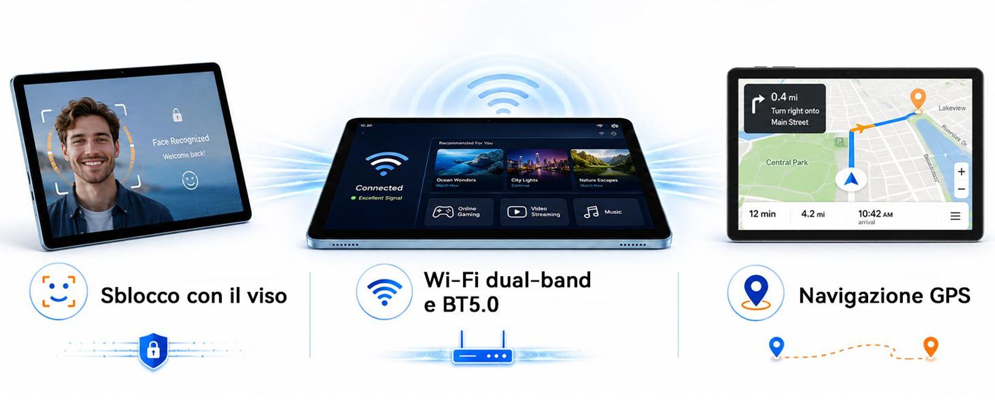 TABWEE T70, tablet da 11 pollici, 32 (8+24) GB di RAM + 256 GB di memoria, Android 16, batteria da 8000 mAh, Bluetooth 5.0, riconoscimento facciale, supporto Widevine L1,  Rheinland. Include tastiera, mouse e penna stilo