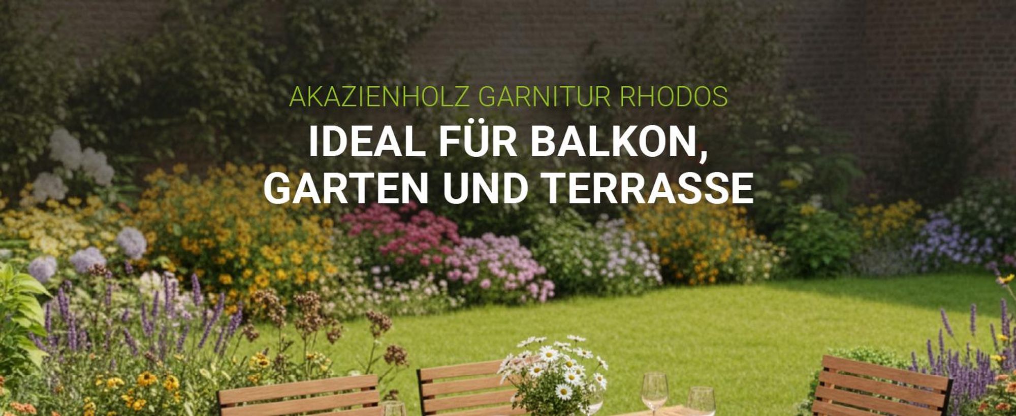 Juskys Akazienholz Gartengarnitur Rhodos - Tisch, 6 Stühle & Auflagen - Gartenmöbel Holz