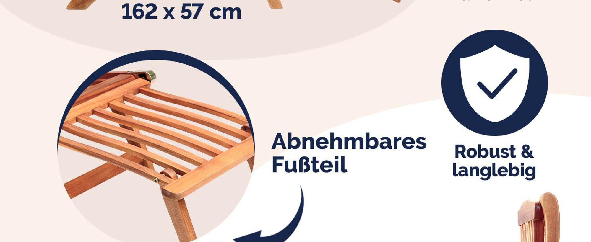 Casaria® 2x Sonnenliege Klappbar Holz Gartenliege 2 Personen Rückenlehne 4-fach verstellbar Fußteil abnehmbar Liegestuhl Akazie FSC®-Zertifiziert Armlehne Garten Balkon
