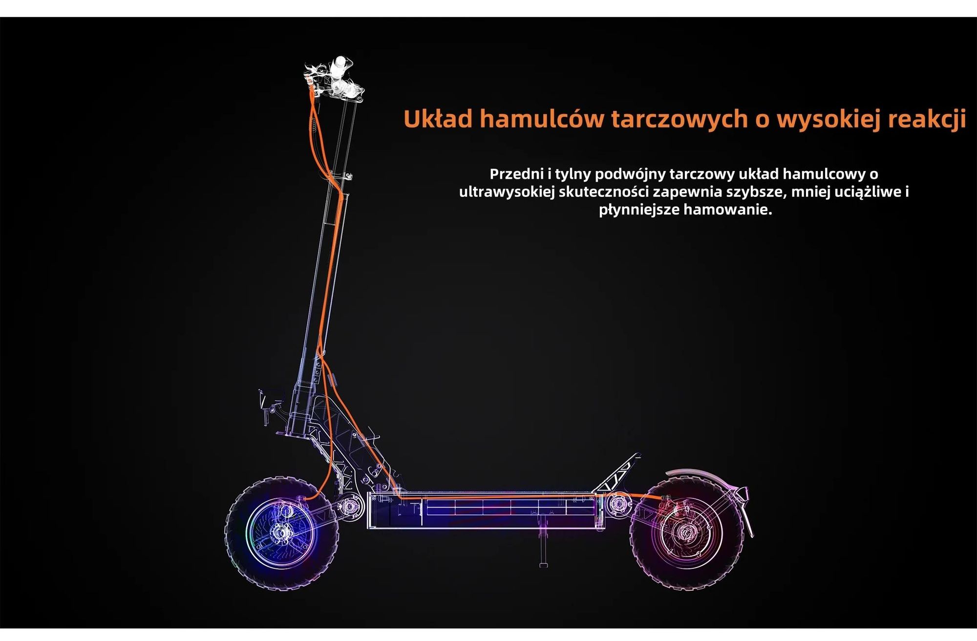 Skuter elektryczny JOYOR S8 - silnik 600 W, akumulator 48 V26 Ah, 10-calowe opony, hamulec tarczowy - czarny
