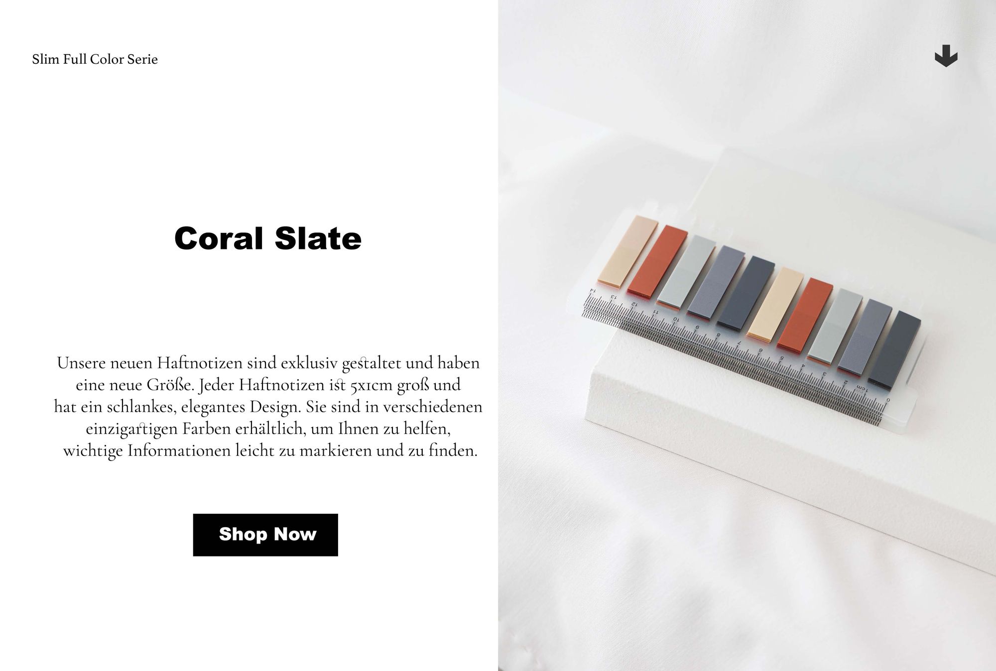 Ordinate-Coral Slate | Sticky Notes | Index Sticky Notes with Ruler | Page marker | Haftnotizen