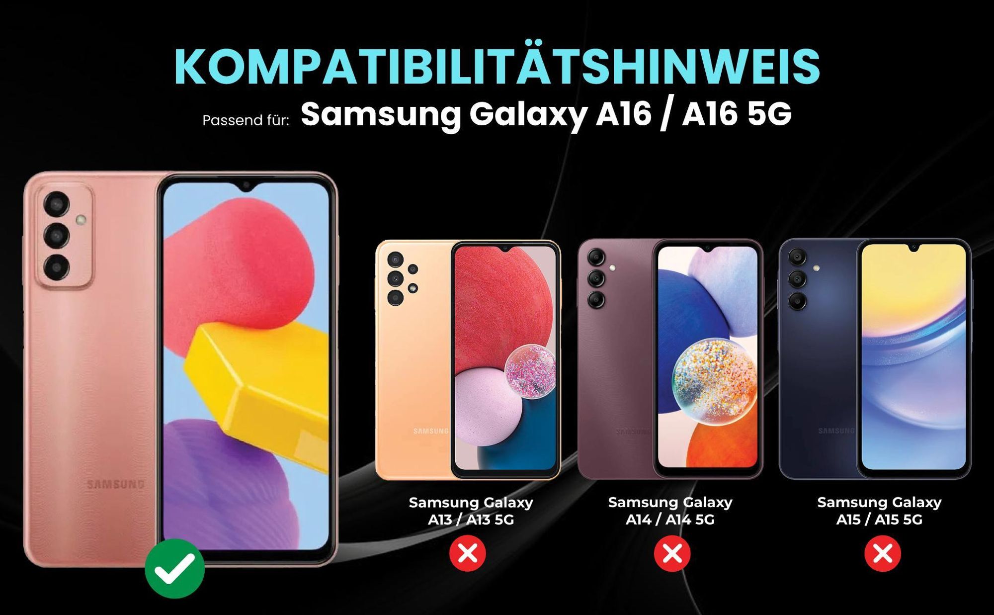 Kompatibilitätshinweise Hülle für Samsung Galaxy A16