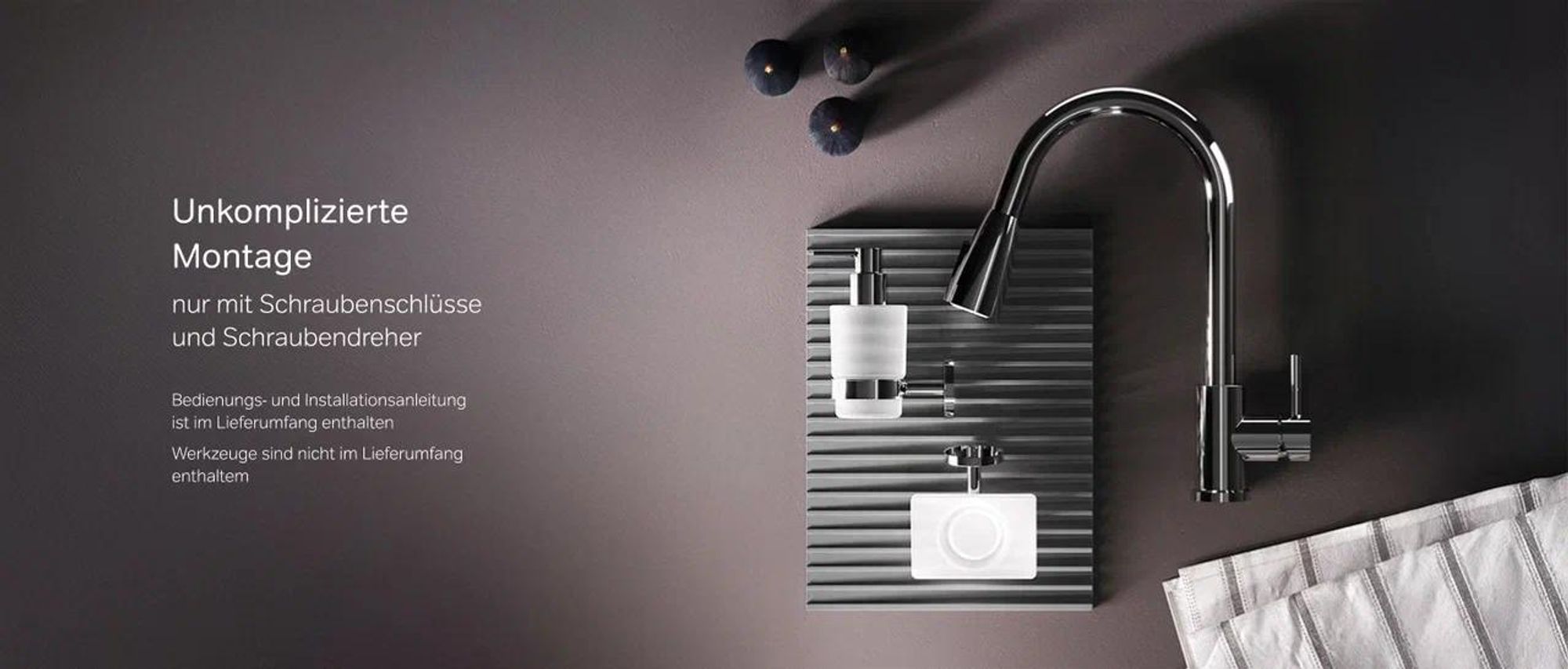 AM.PM Wasserhahn Küche Chrom Hochdruck Küchenarmatur Ausziehbar 360° Drehbar, Mischbatterie Küche Wasserhahn Ausziehbar mit 2 Modus, Armatur Küche